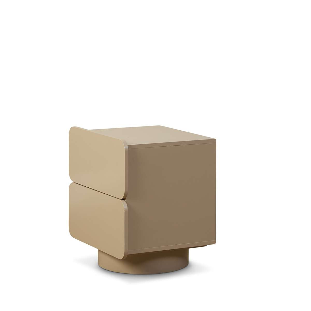 Robbie Two Drawer Bedside Table - Stone