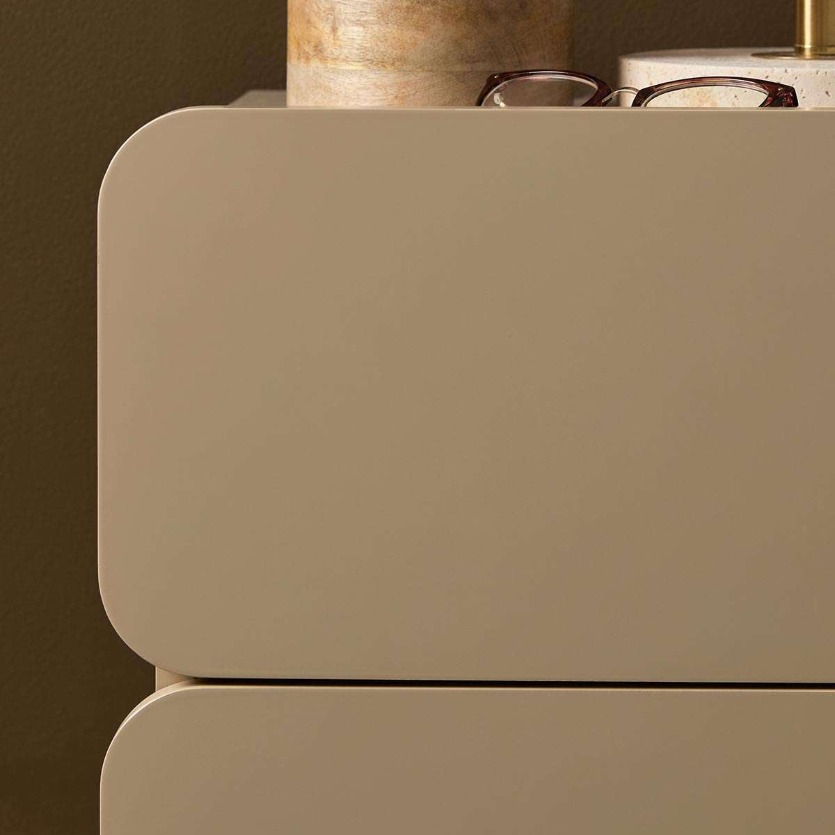 Robbie Two Drawer Bedside Table - Stone