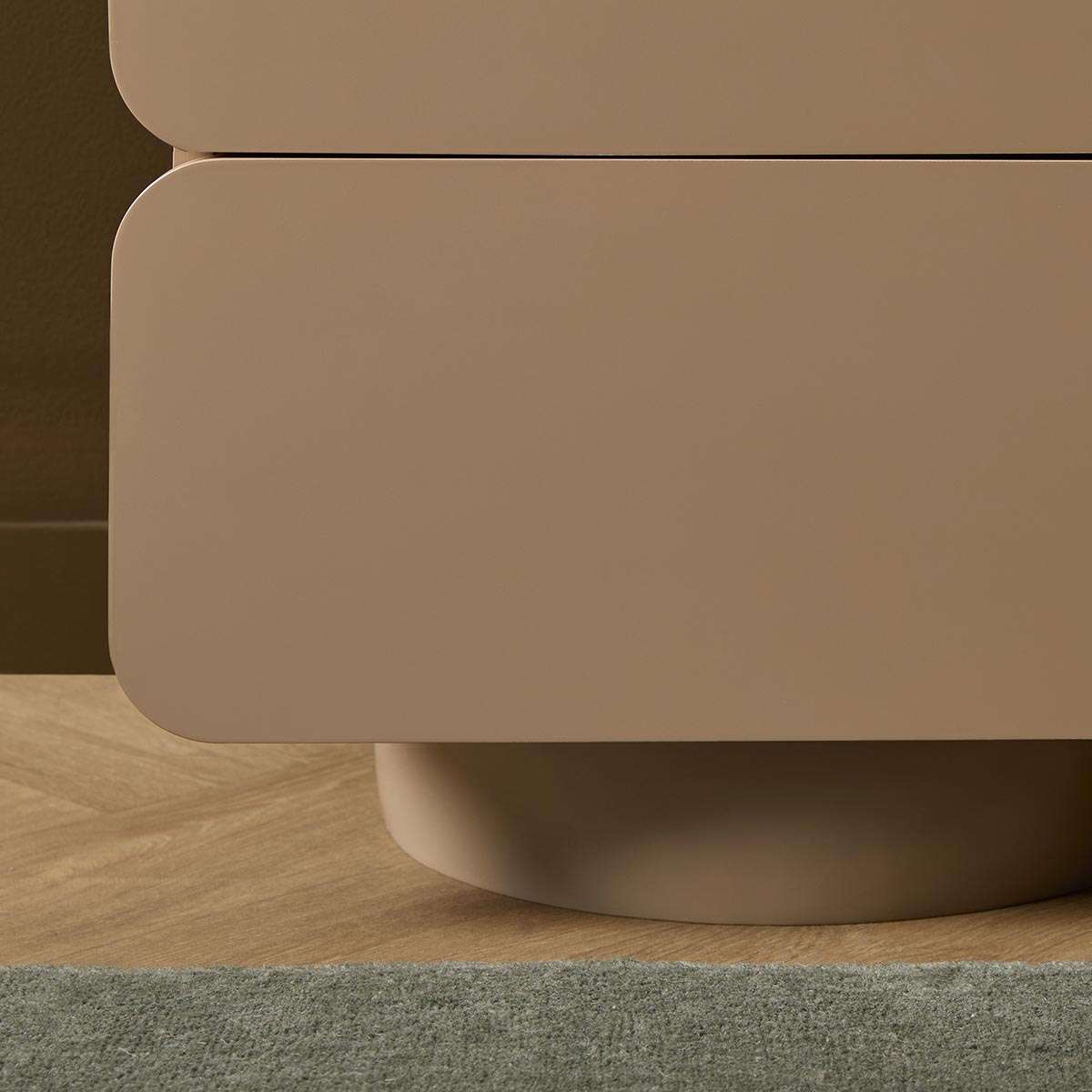 Robbie Two Drawer Bedside Table - Stone