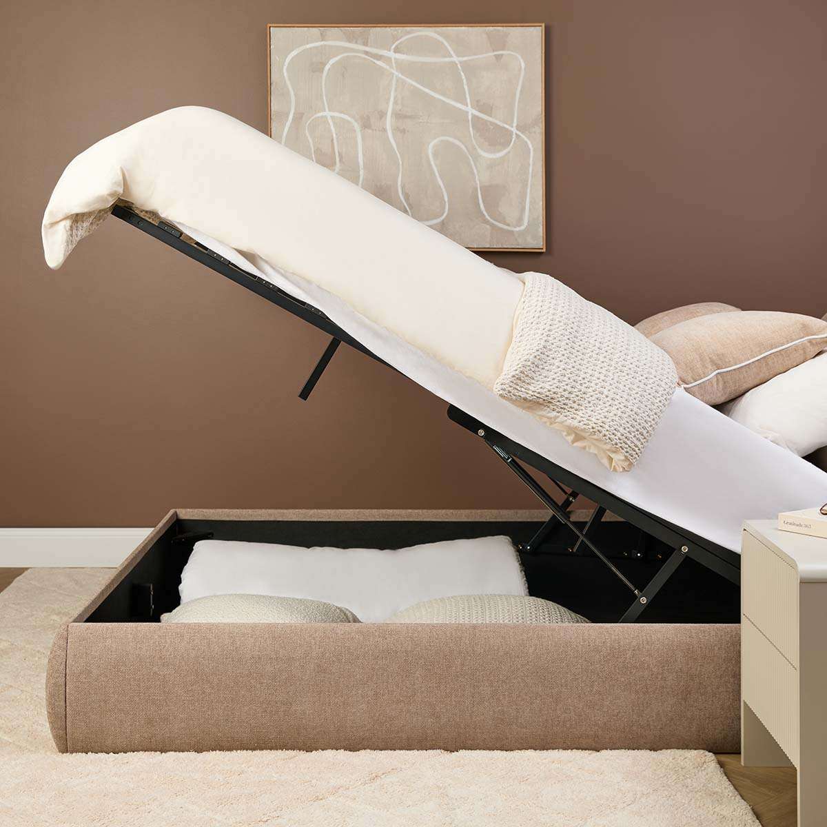 Tanner Storage King Bed - Beige
