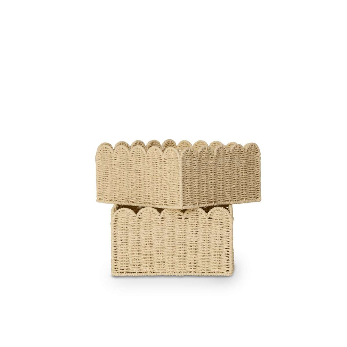 Scalloped Half Cube Baskets - Set of Two