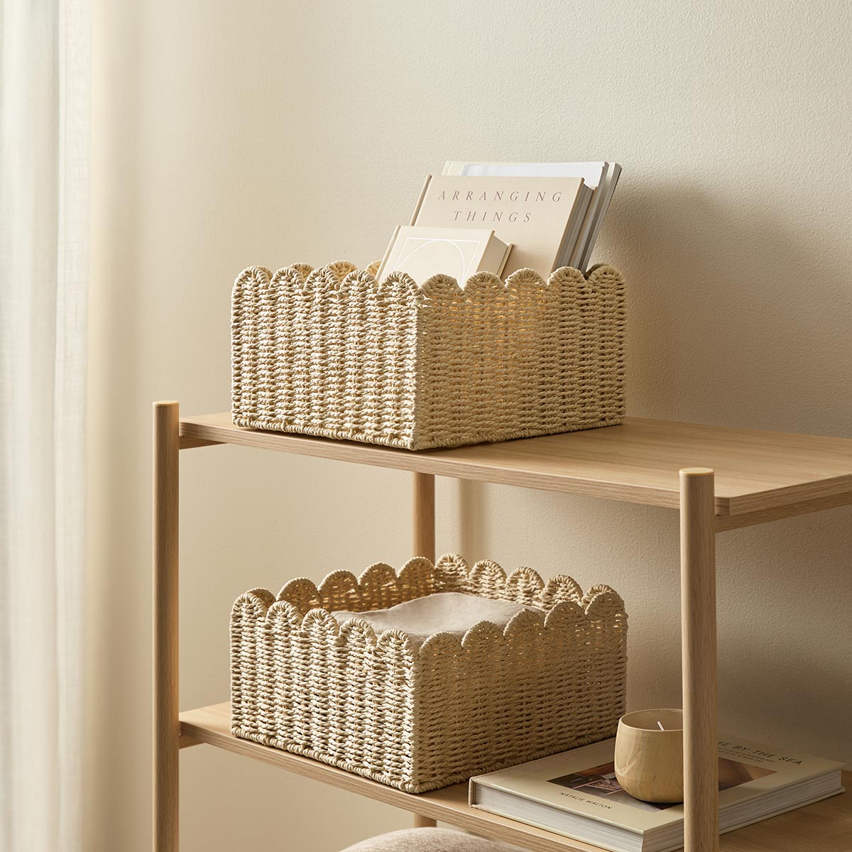 Scalloped Half Cube Baskets - Set of Two
