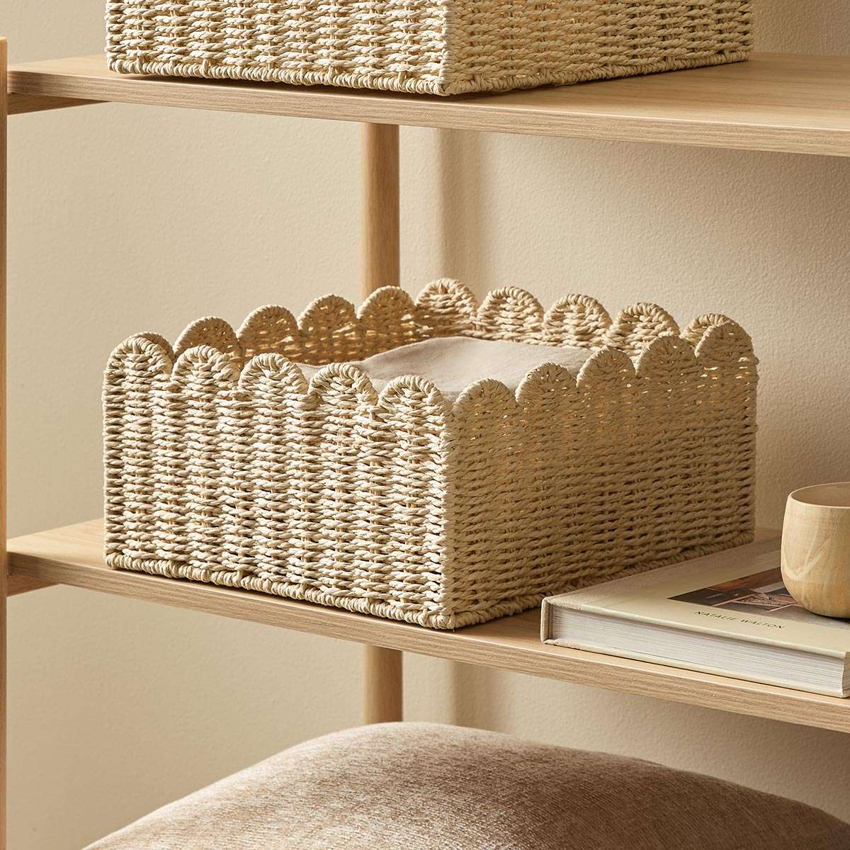 Scalloped Half Cube Baskets - Set of Two