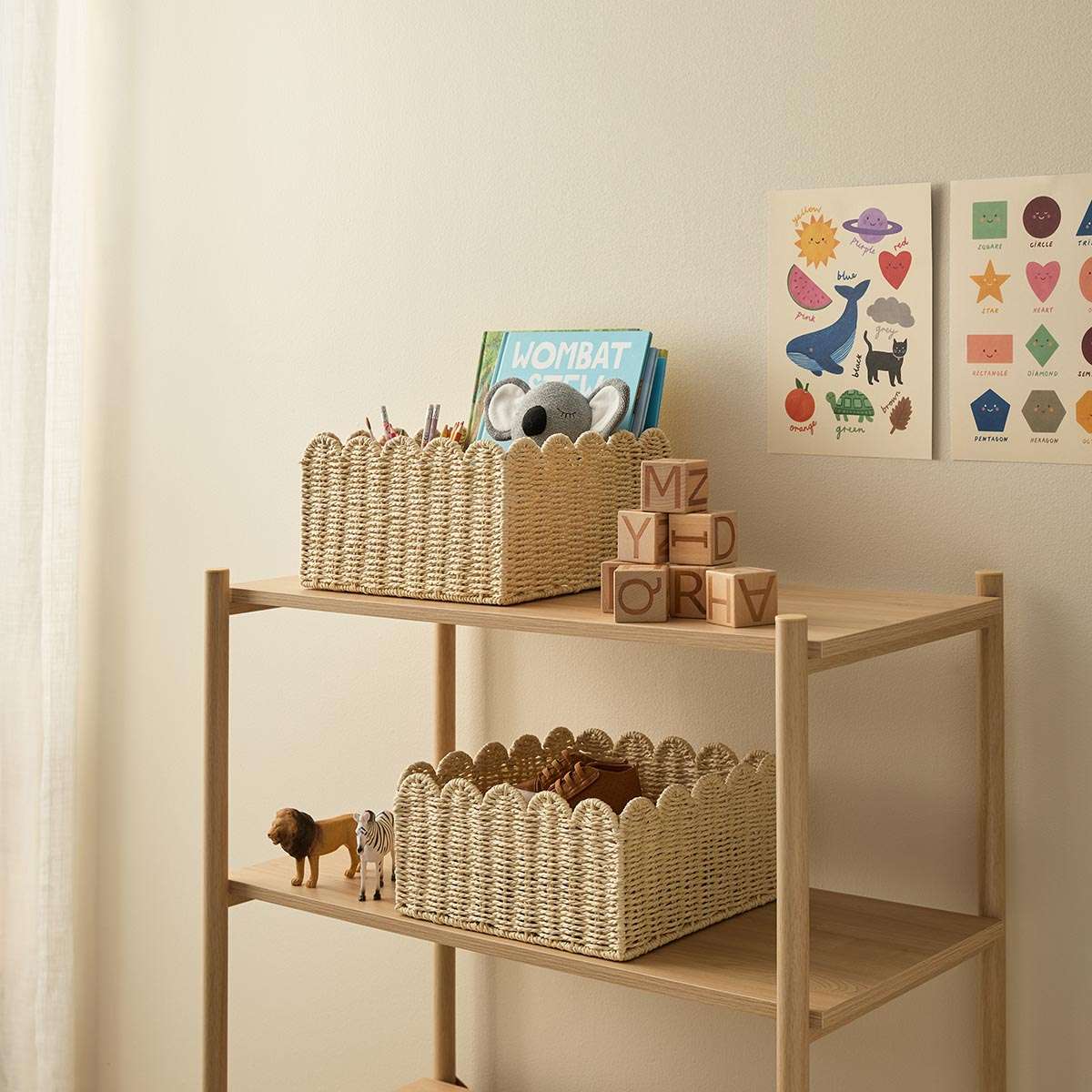 Scalloped Half Cube Baskets - Set of Two