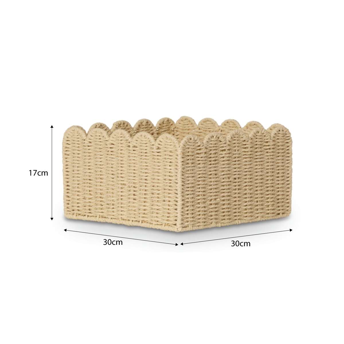 Scalloped Half Cube Baskets - Set of Two