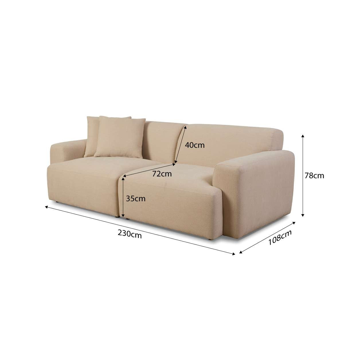 Dylan 2.5 Seater Sofa - Natural
