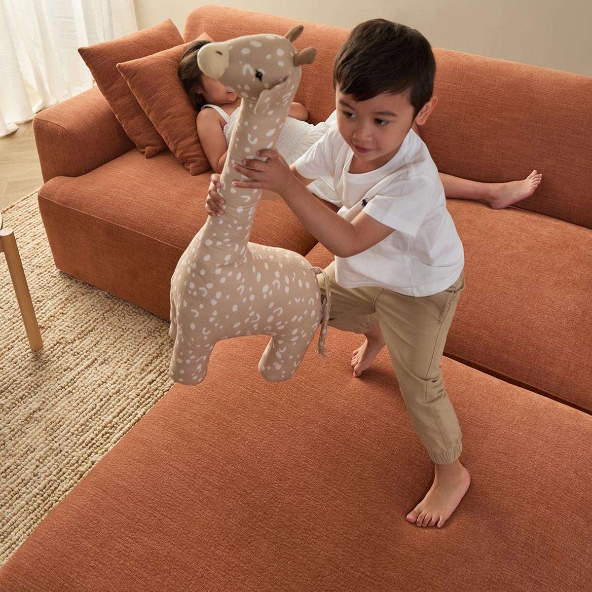 Dylan Large Ottoman - Rust