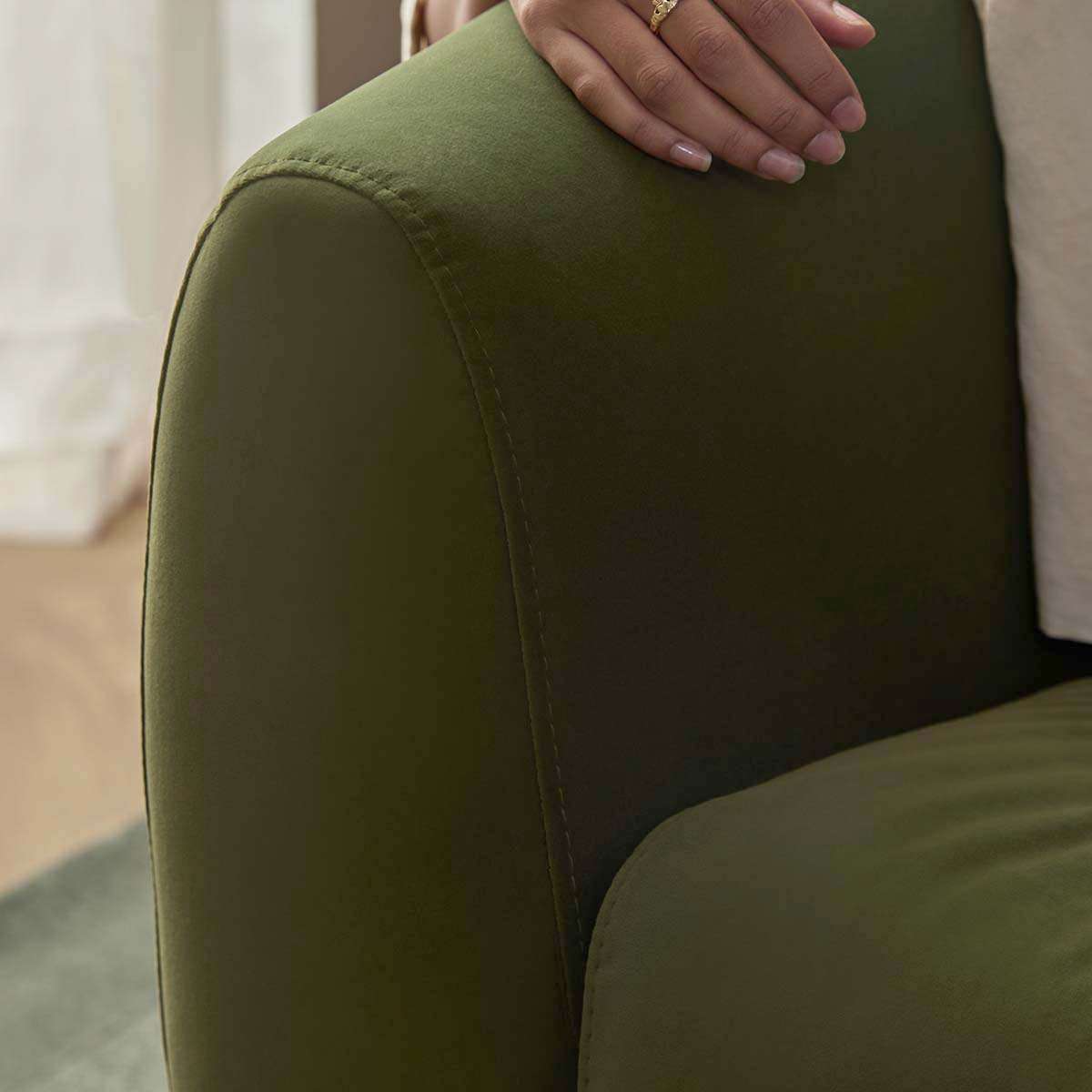 Reign 2.5 Seater Sofa - Olive Green Velvet