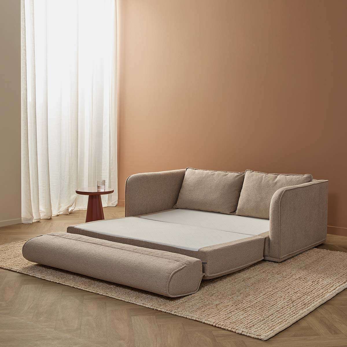 Tobie 2 Seater Sofa Bed - Natural