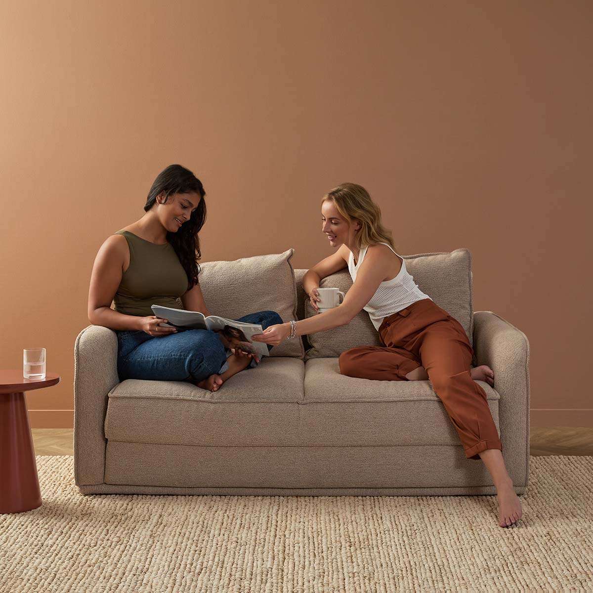 Tobie 2 Seater Sofa Bed - Natural