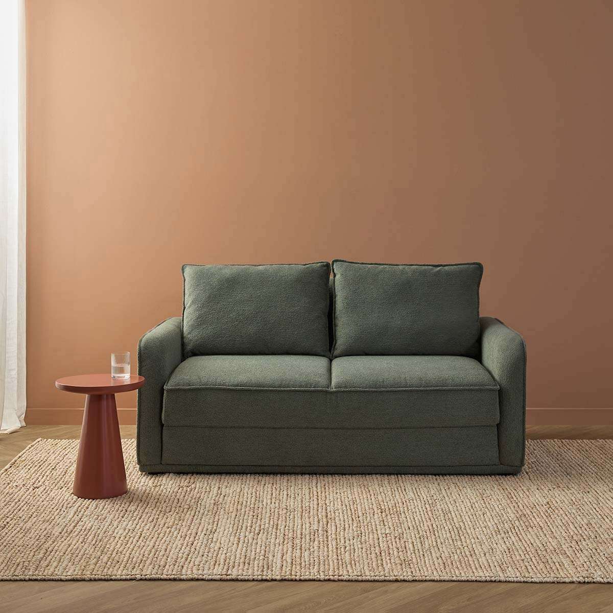 Tobie 2 Seater Sofa Bed - Dark Green