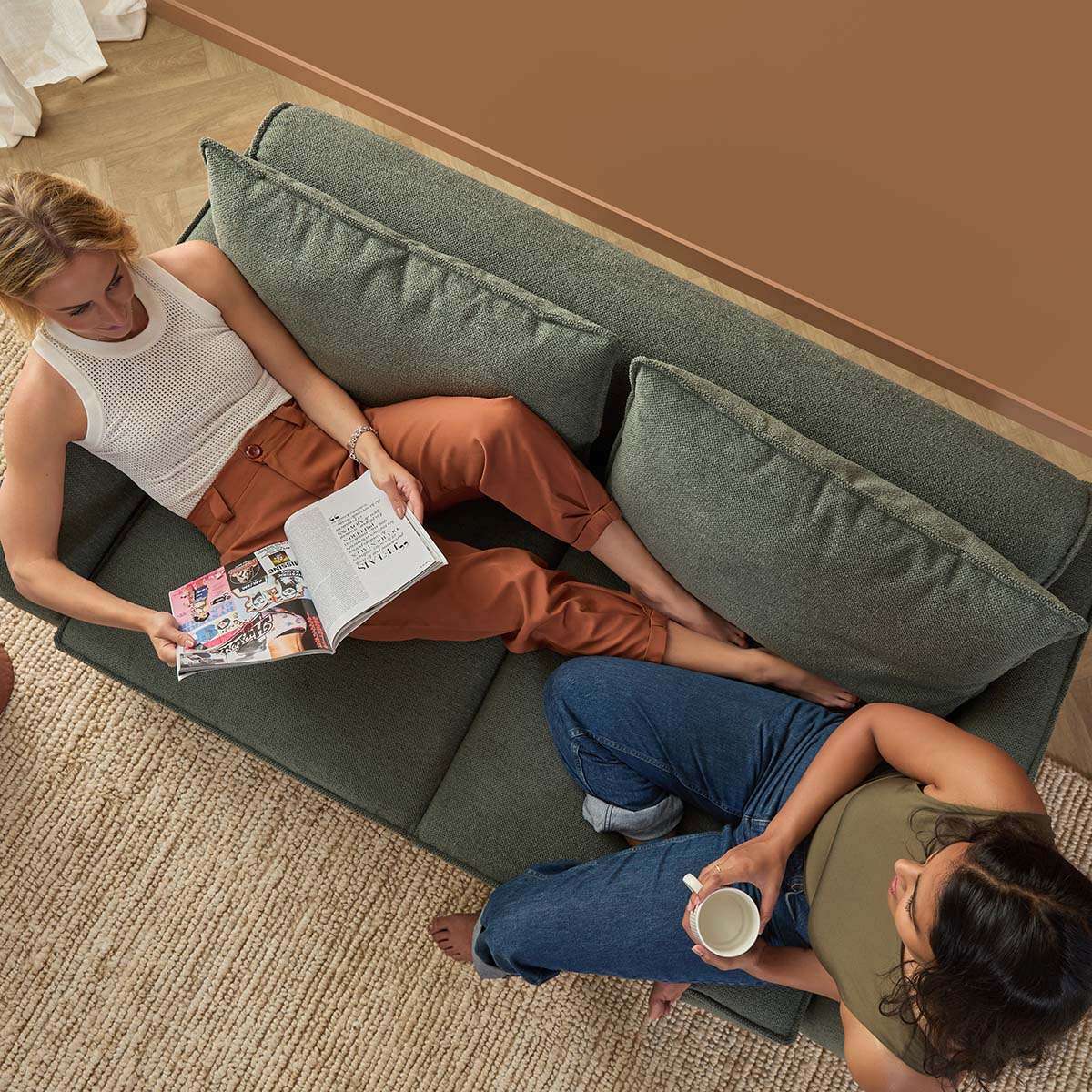 Tobie 2 Seater Sofa Bed - Dark Green