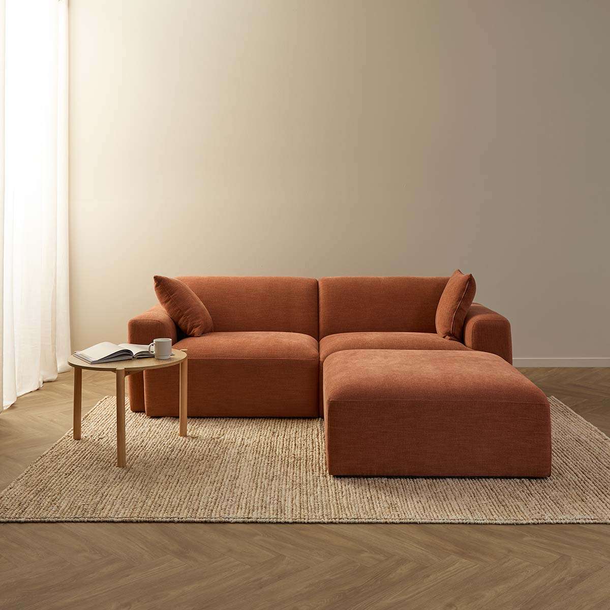 Dylan Large Ottoman - Rust | Mocka