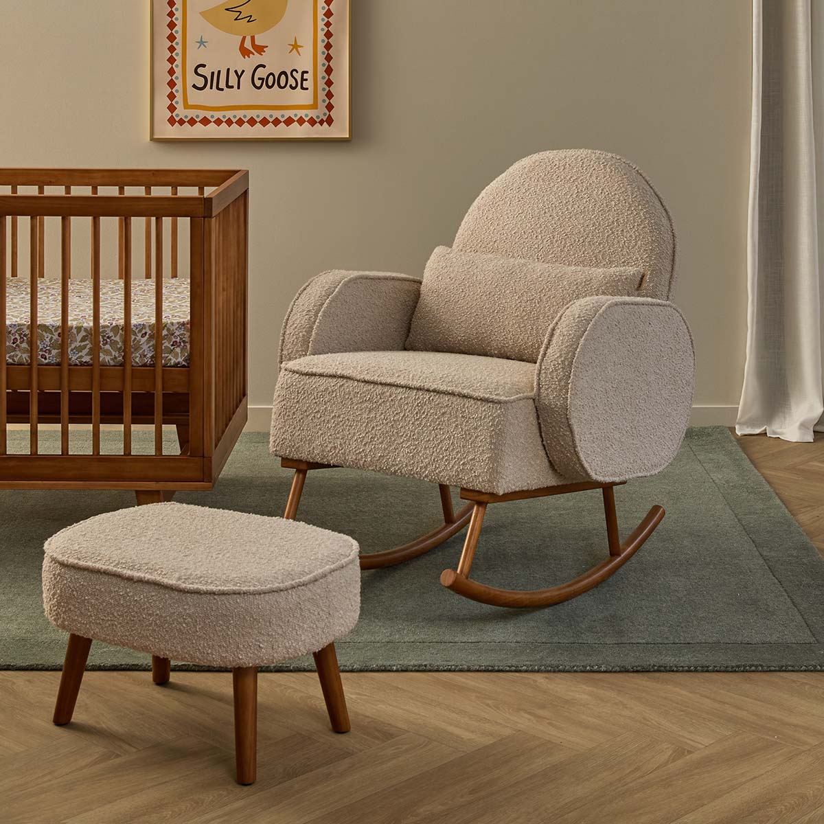 Buddy 2-in-1 Rocking Chair and Stool Bundle - Latte