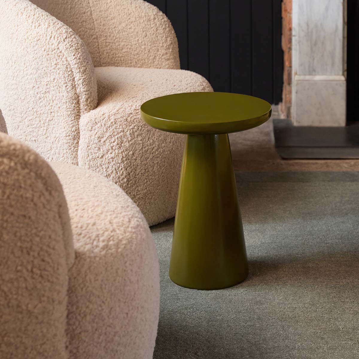 Leandro Side Table - Olive Gloss