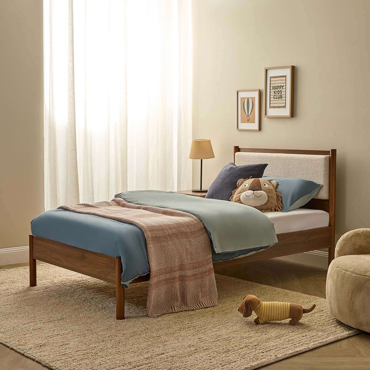 Blair King Single Bed - Walnut