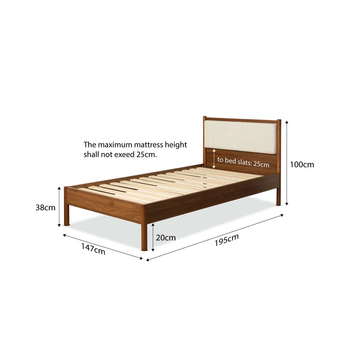 Blair Double Bed - Walnut