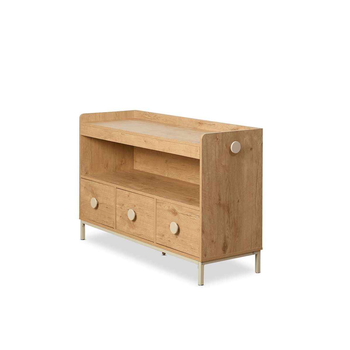 Spotty Book Storage with Toy Drawer Organiser - Cream