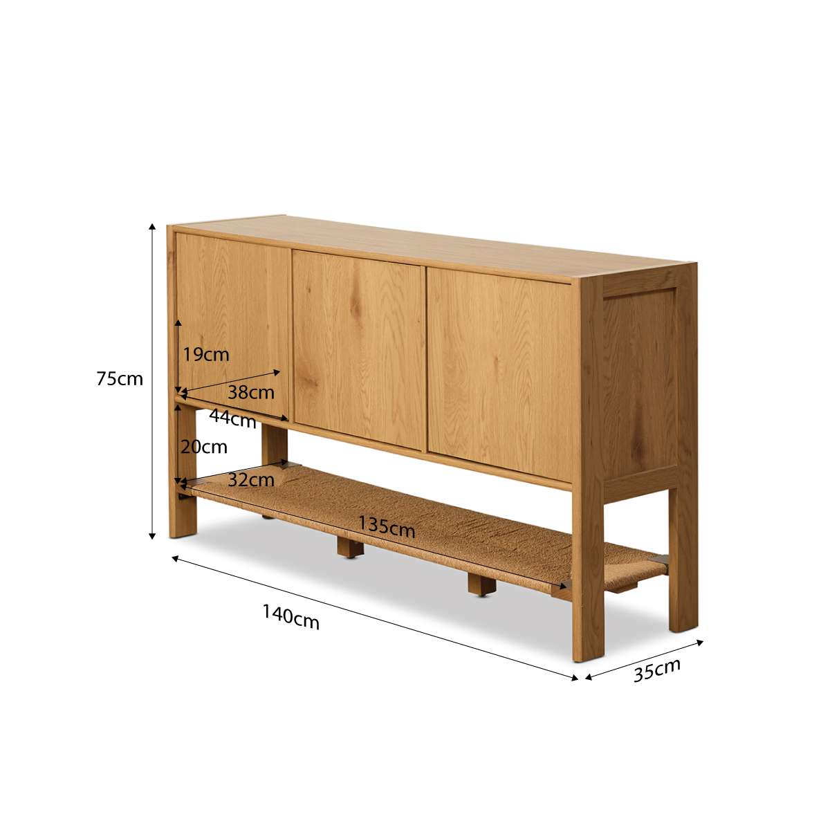 Madeira Storage Console Table - Natural
