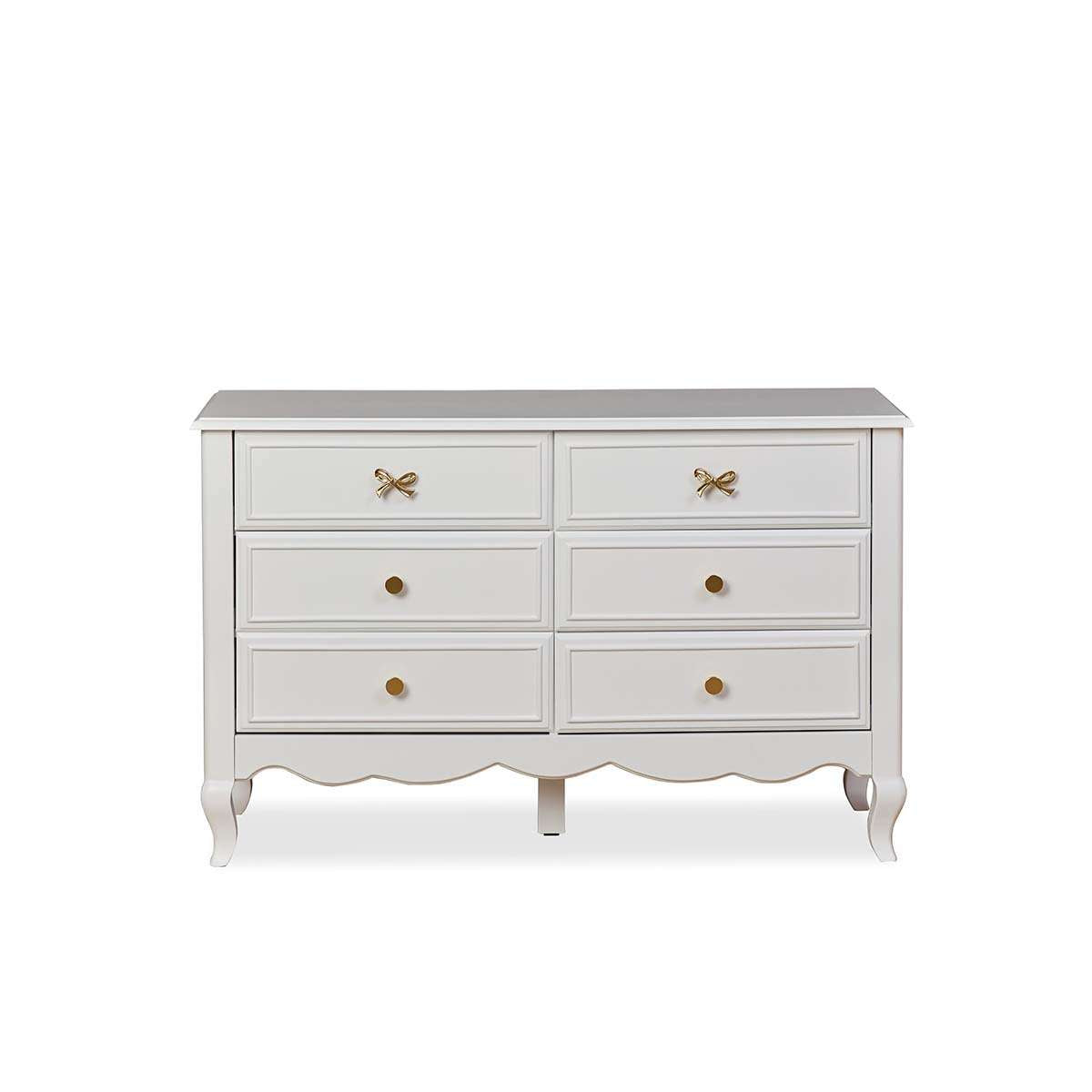 Emmeline Six Drawer with Bows - White