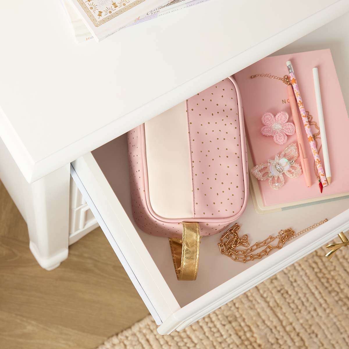 Emmeline Six Drawer with Bows - White