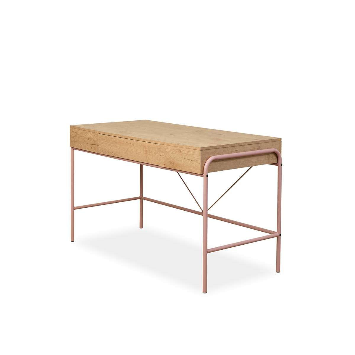 Grover Desk with Hooks - Pink/Natural