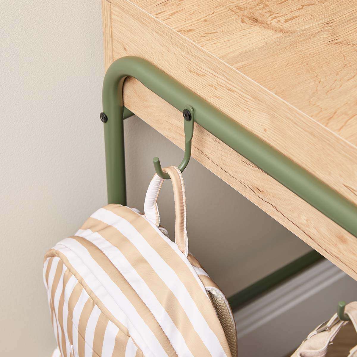 Grover Desk with Hooks - Khaki/Natural