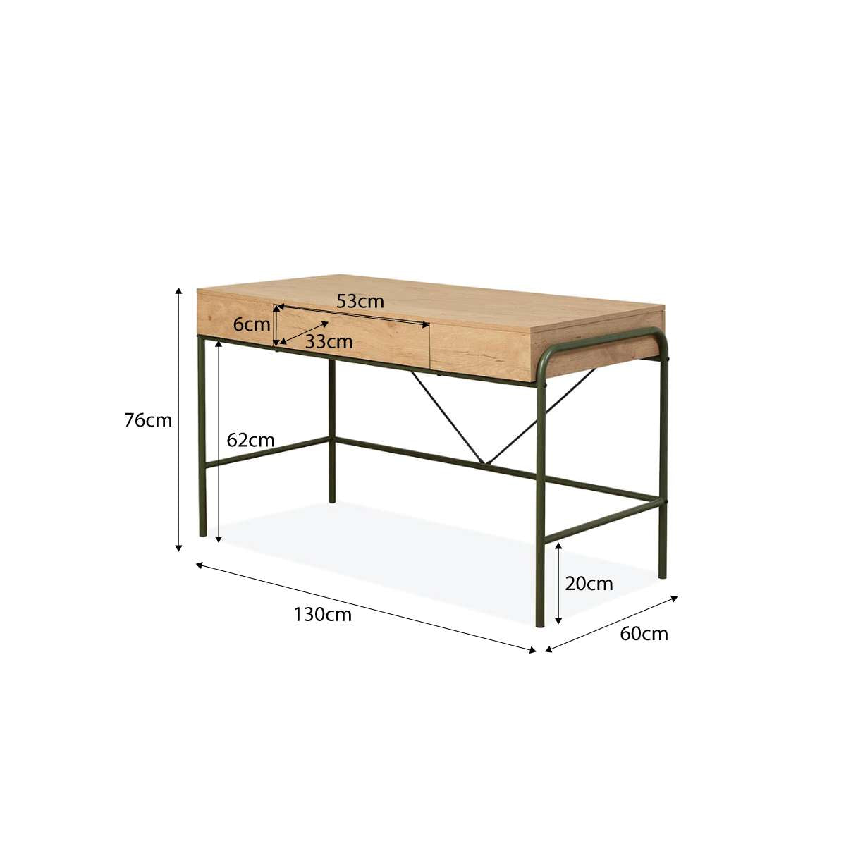 Grover Desk with Hooks - Khaki/Natural