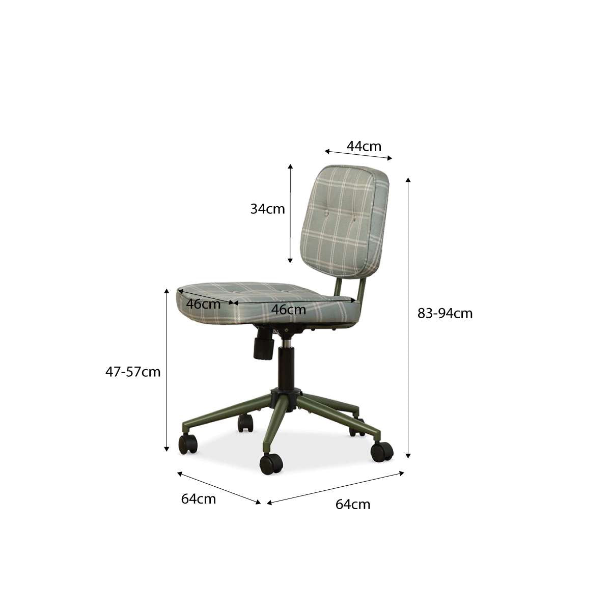 Morty Desk Chair - Khaki Plaid