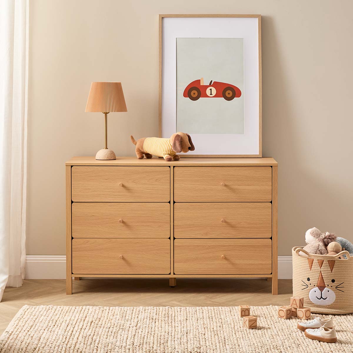 Ollie Six Drawer - Natural