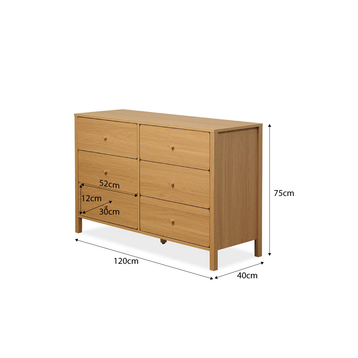 Ollie Six Drawer - Natural | Storage Solutions | Mocka