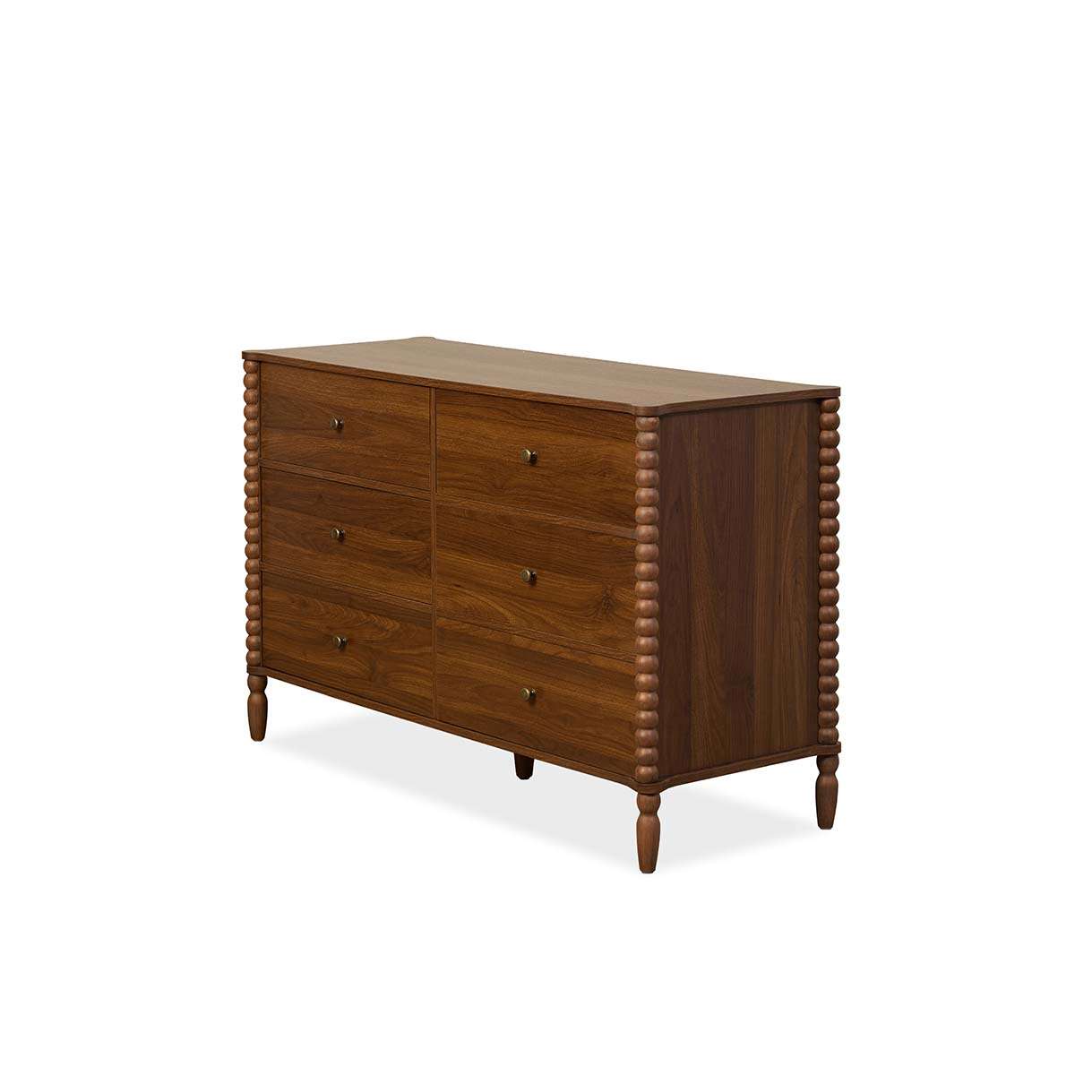 Betti Bobbin Six Drawer - Walnut