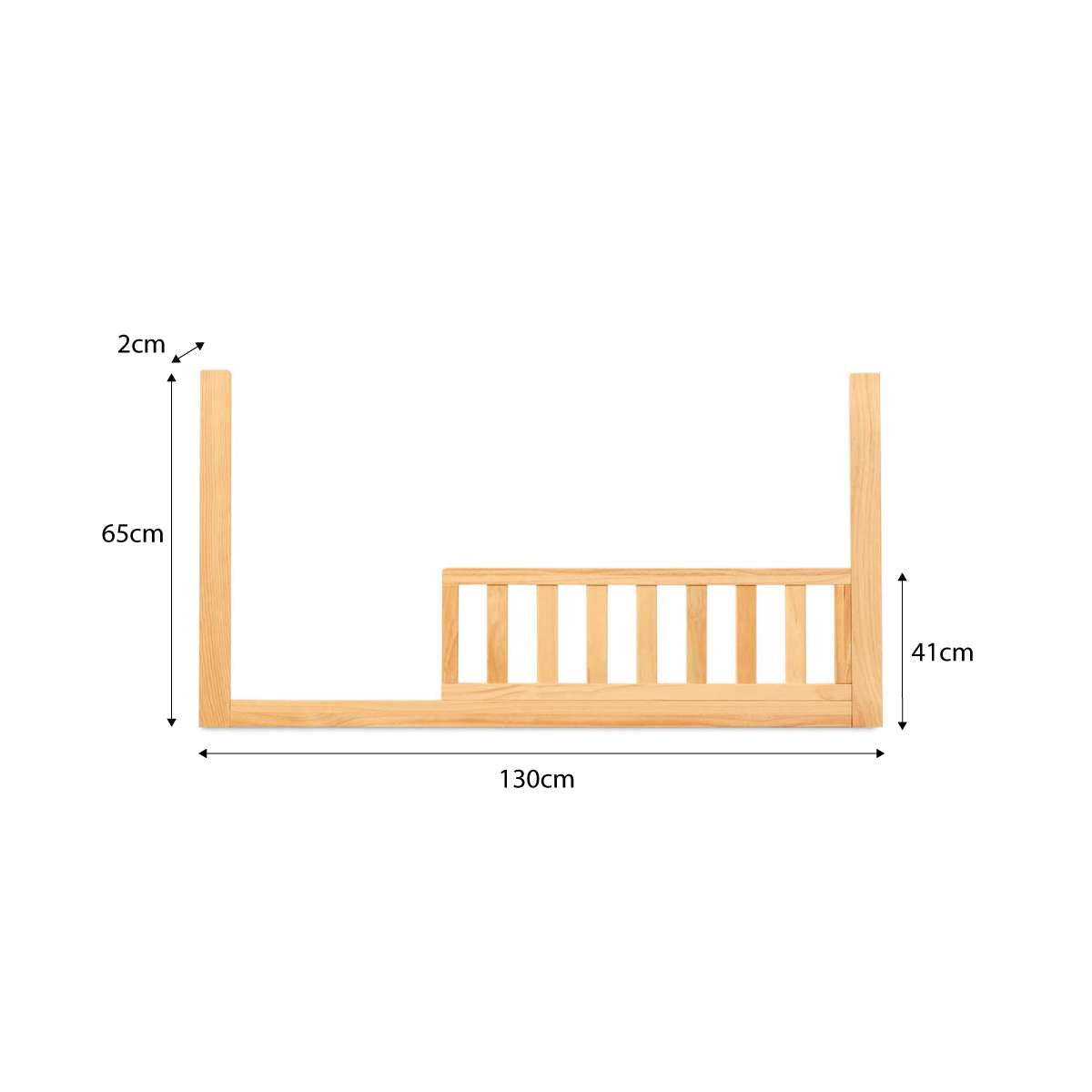 Malena Cot Toddler Bed Half Frame - Natural