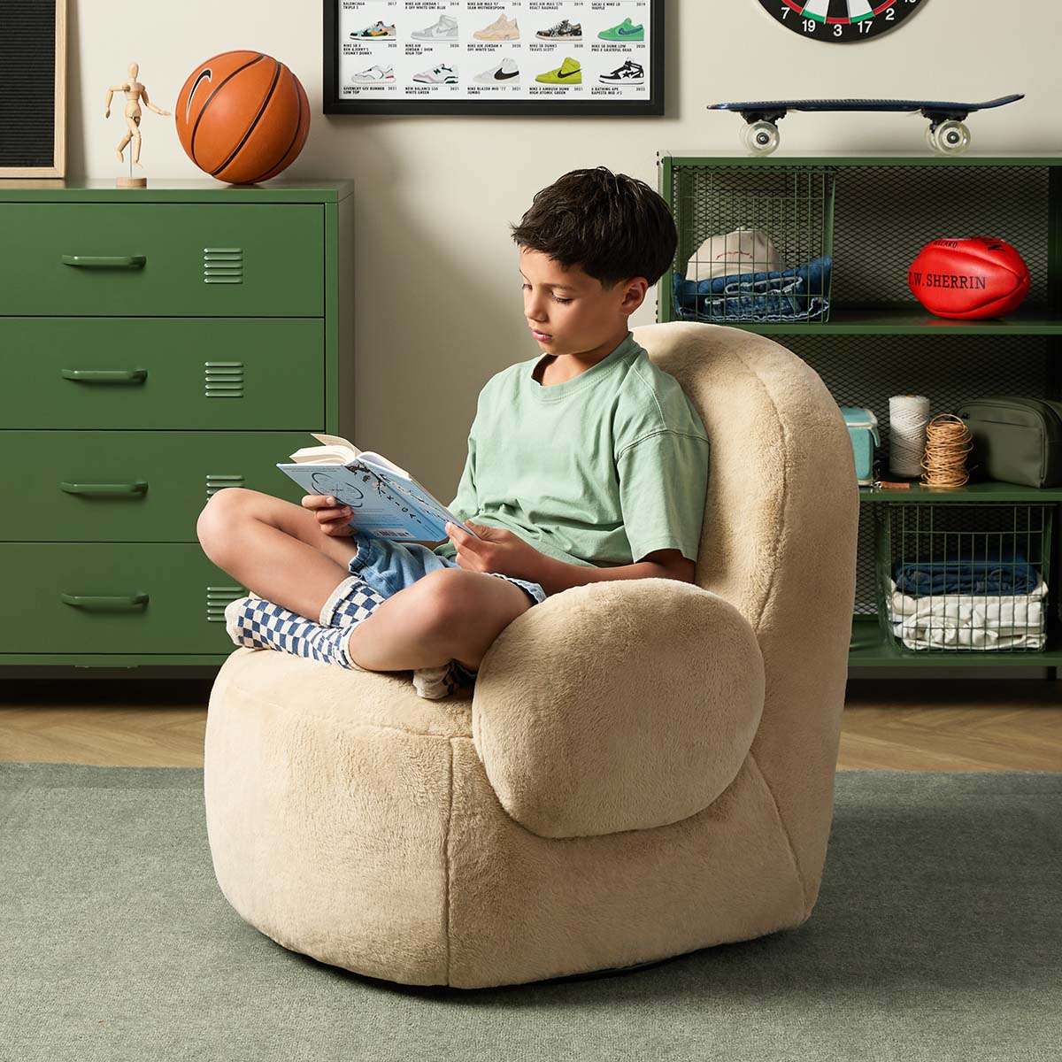 Teddy Bear Swivel Chair - Cream