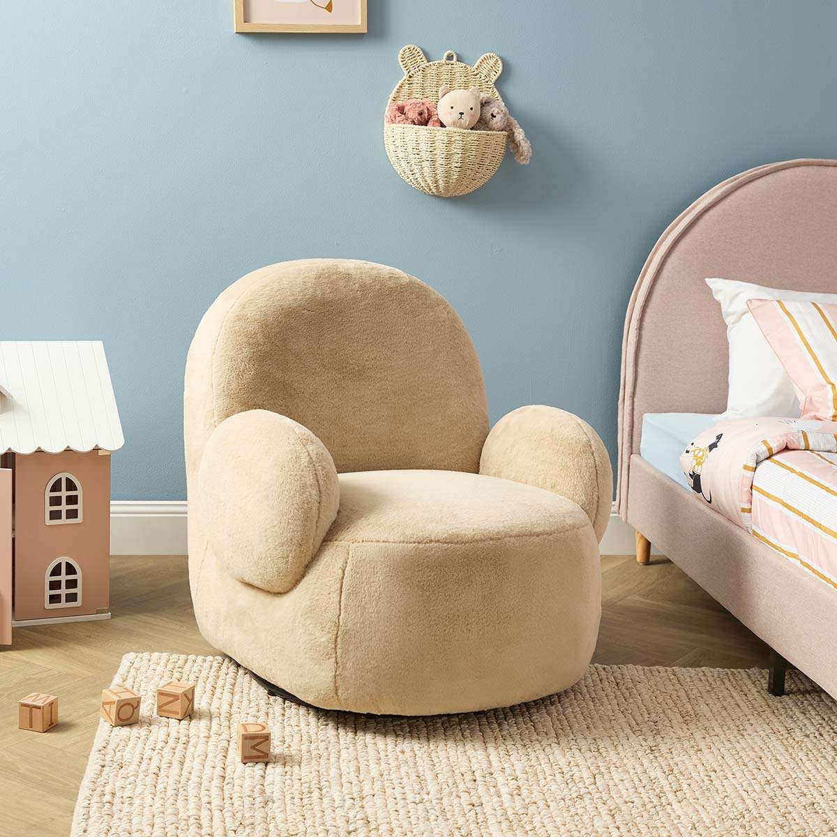 Teddy Bear Swivel Chair - Cream