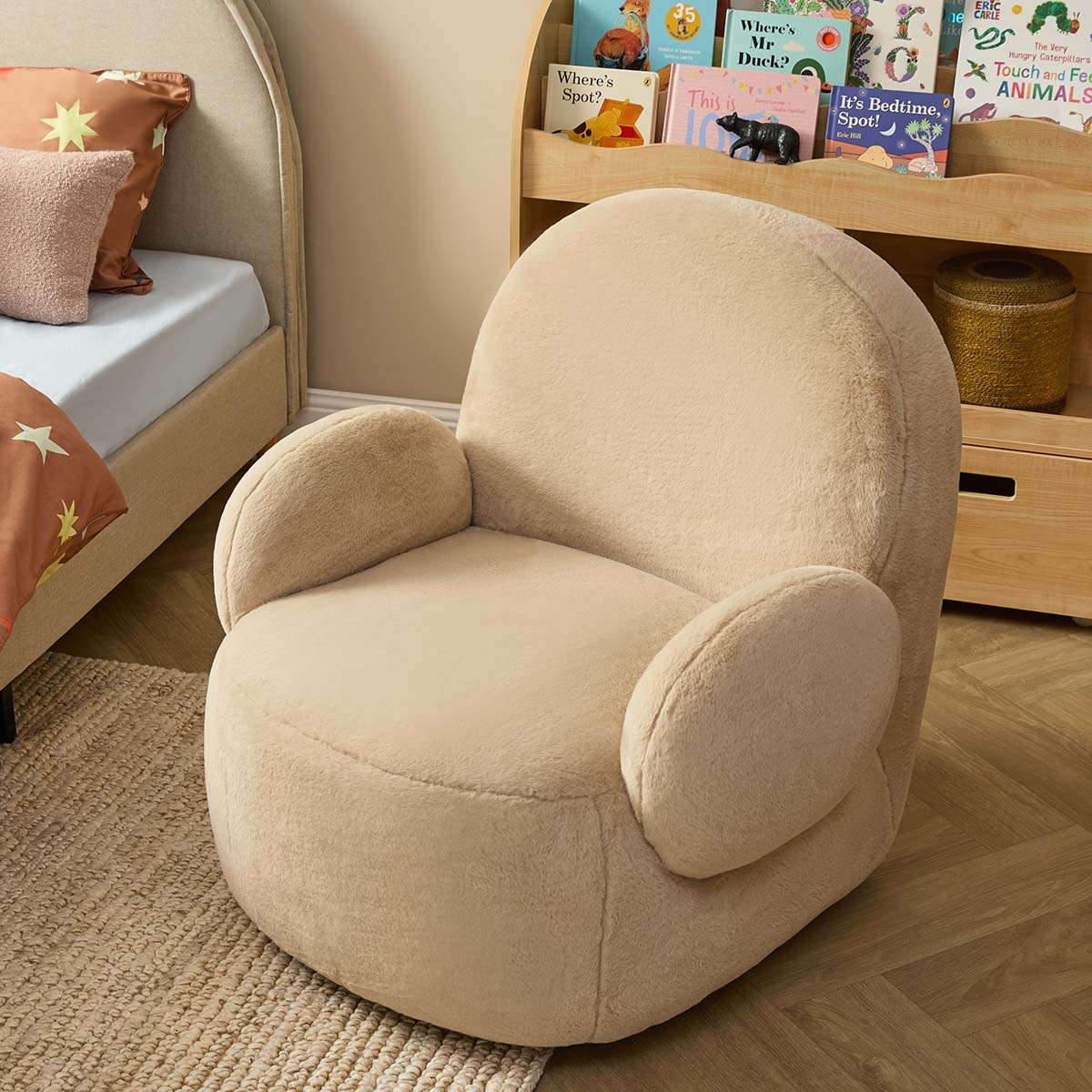 Teddy Bear Swivel Chair - Cream
