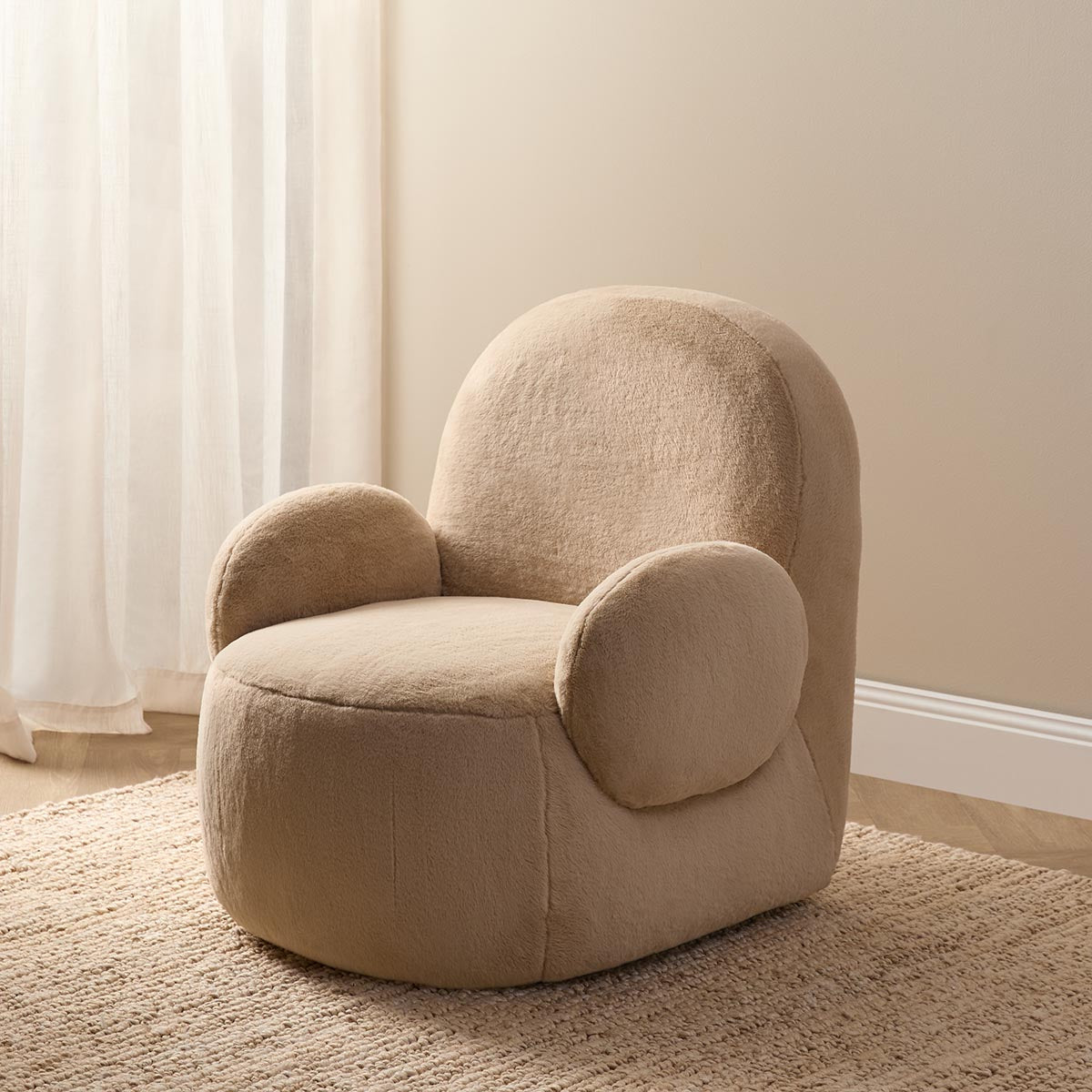 Teddy Bear Swivel Chair - Cream