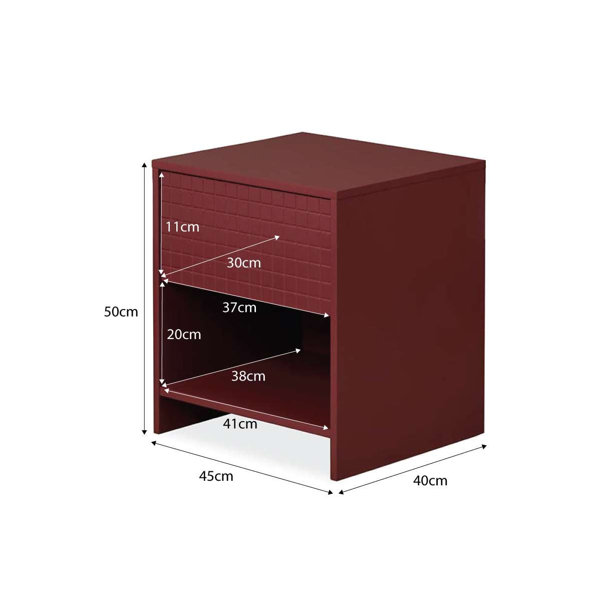 Drew Checkerboard Bedside Table - Shiraz