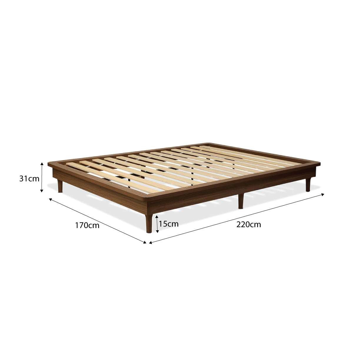 Queen Bed Base - Walnut