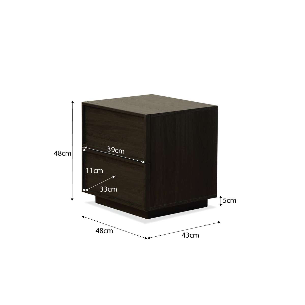 Osaka Bedside Table - Textured Black