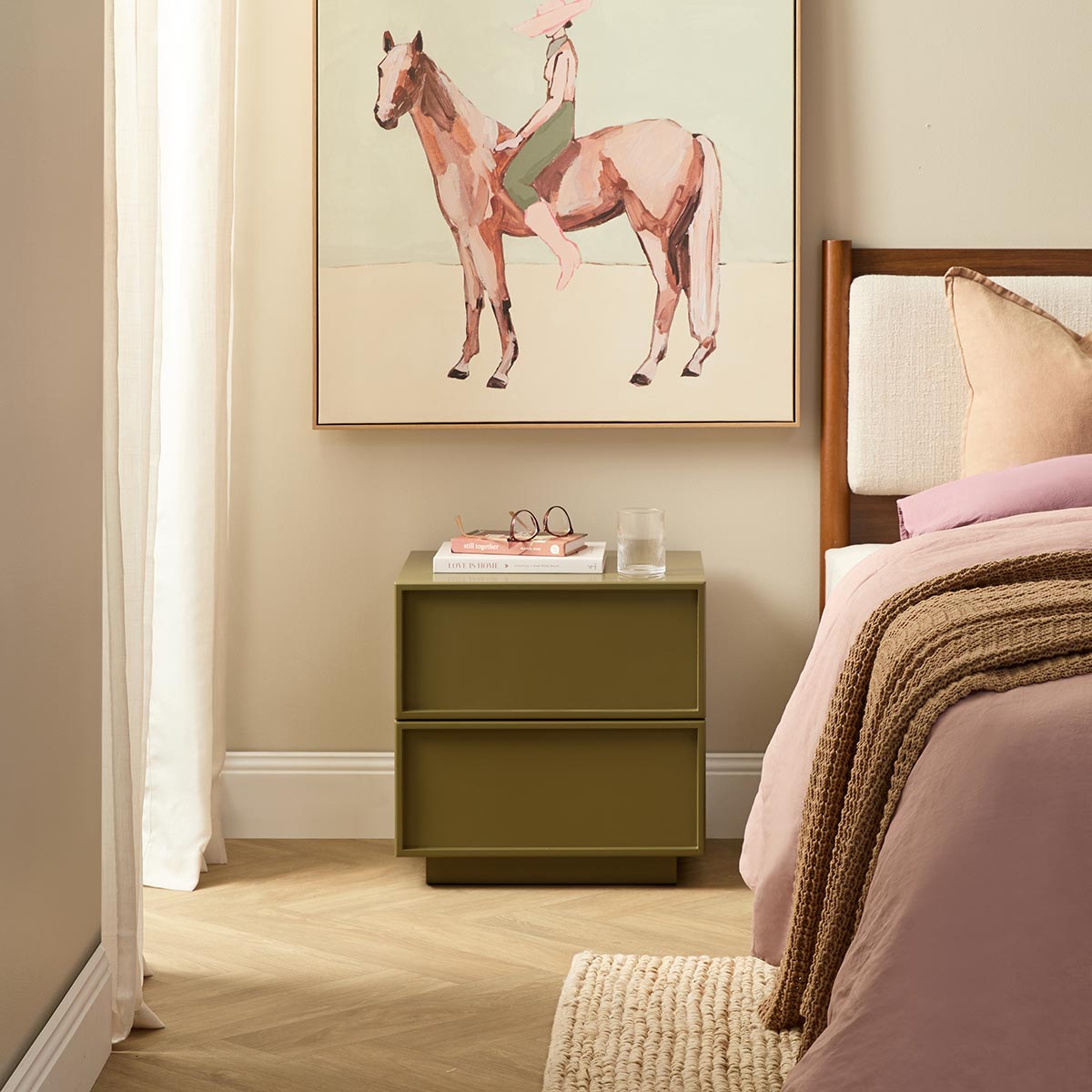 Osaka Bedside Table - Olive
