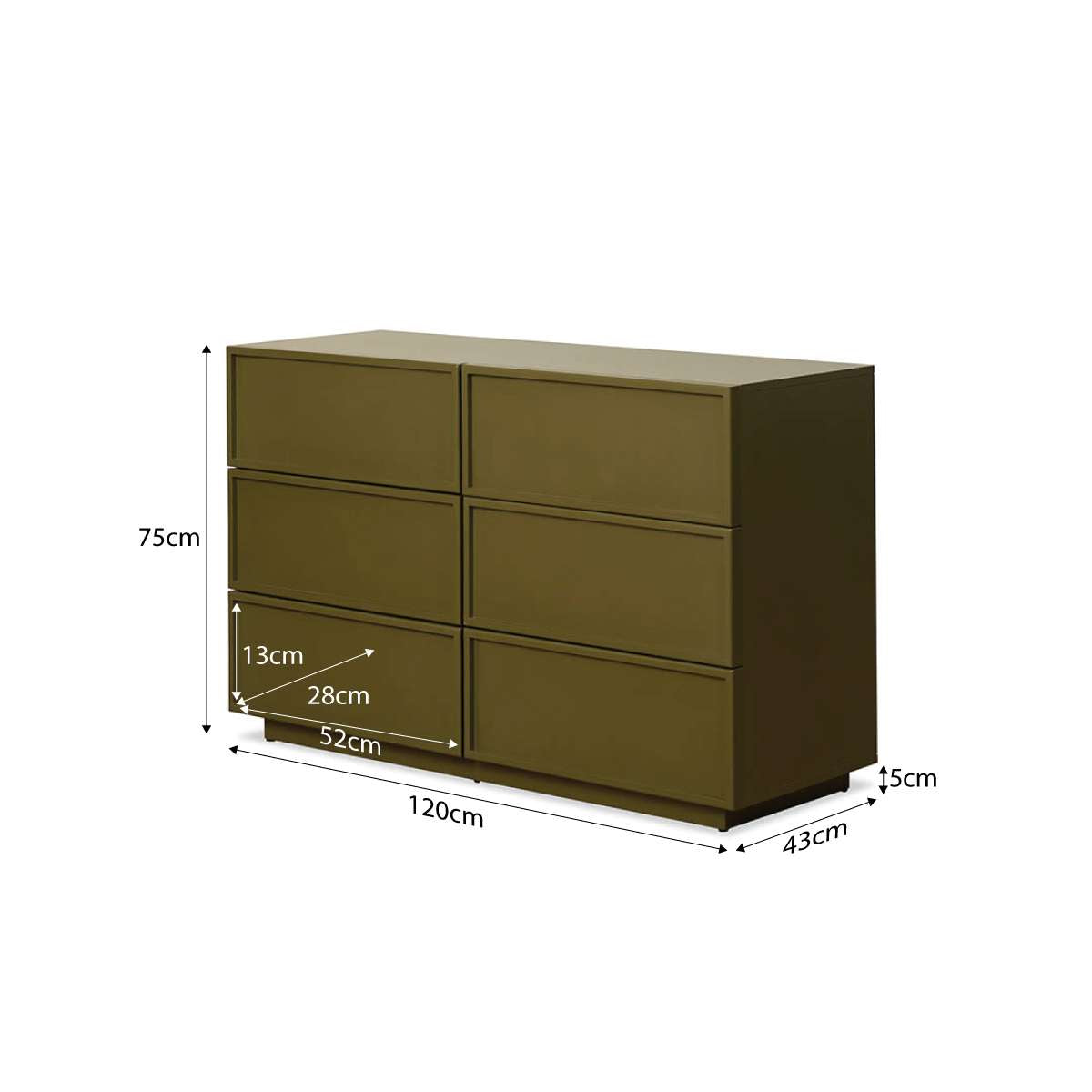 mikancho*ページ☆ Osaka Six Drawer in Olive - Mid-century Charm | Mocka