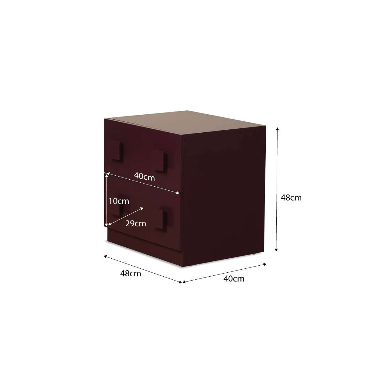 Kei Bedside Table - Plum