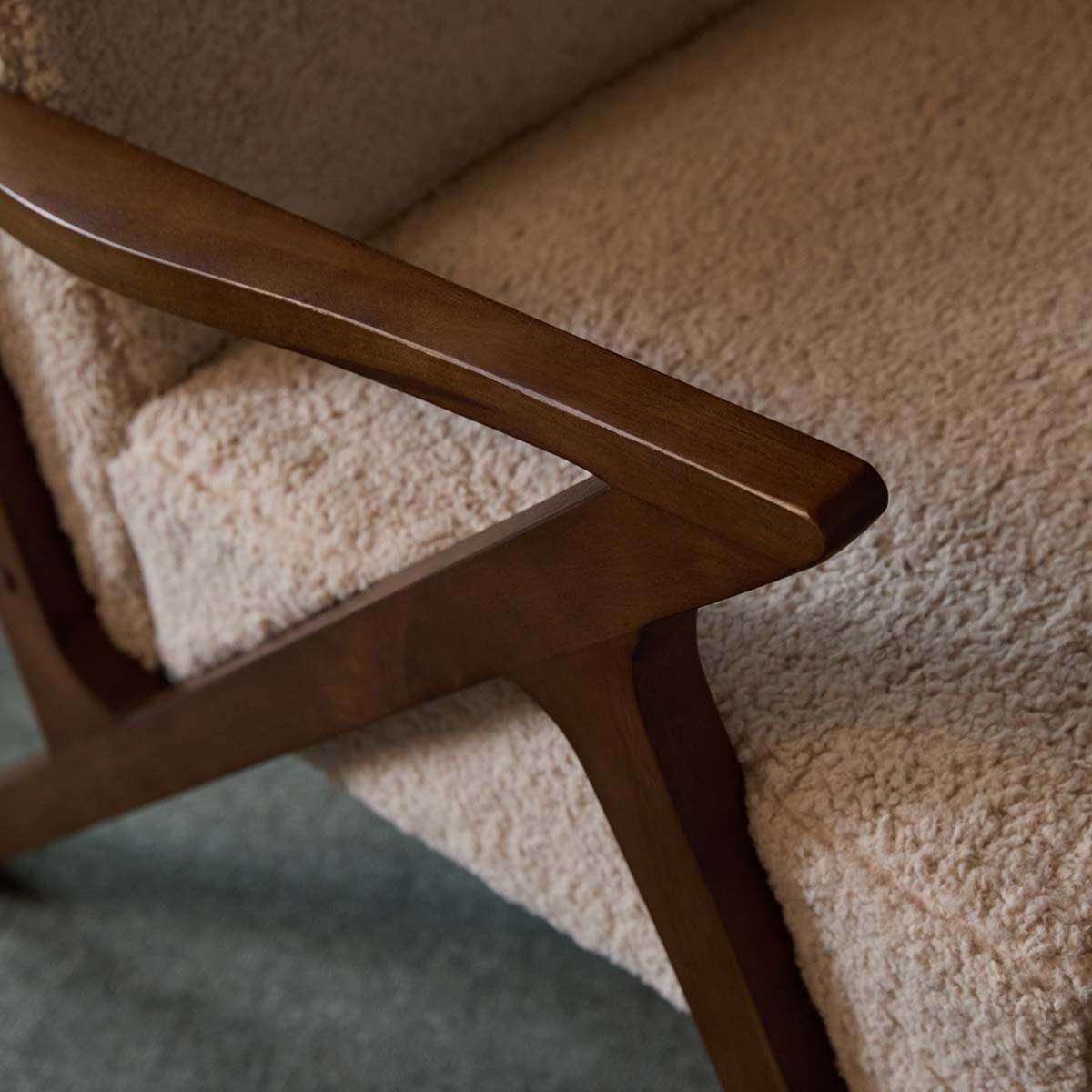 Ray Teddy Occasional Chair - Beige/Walnut