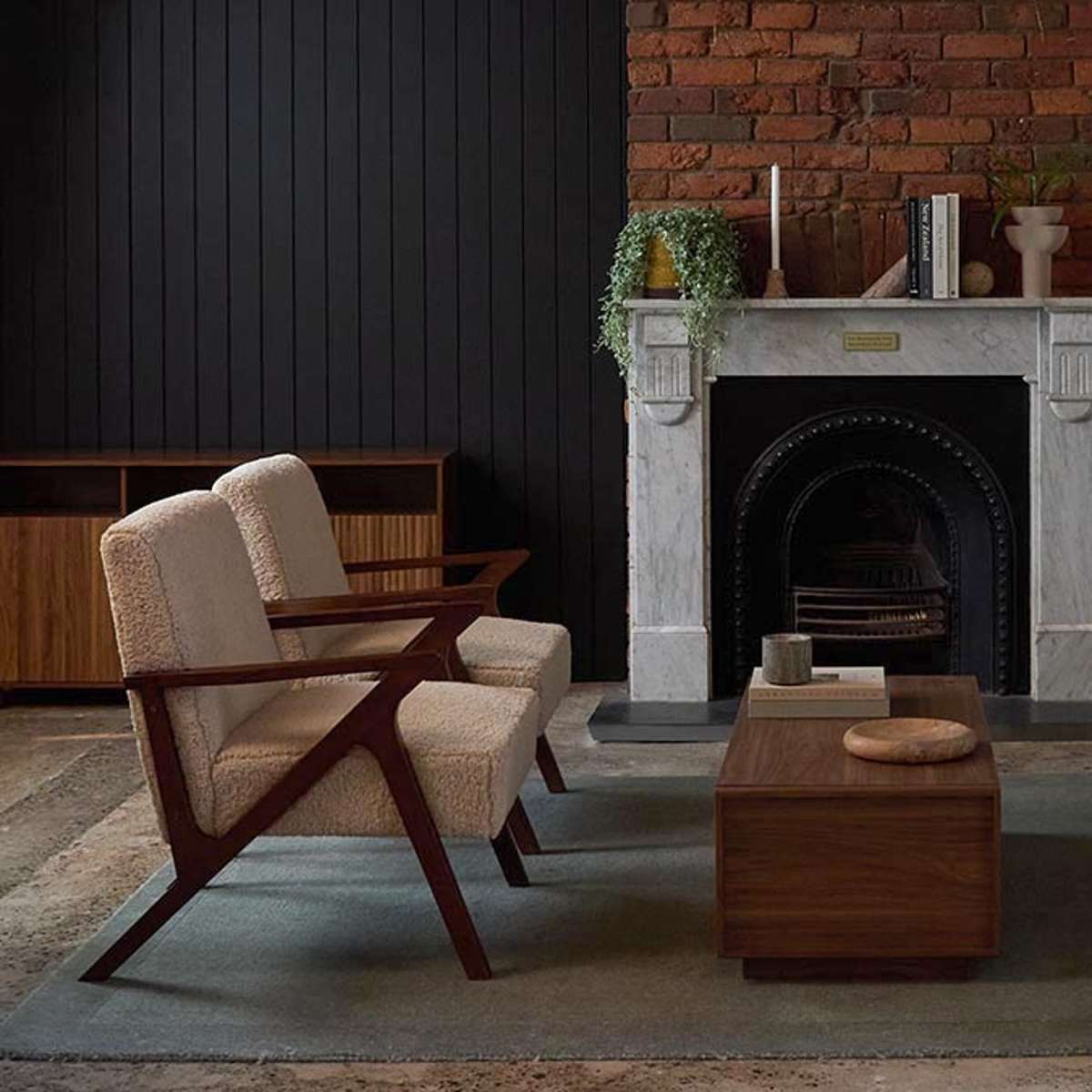 Ray Teddy Occasional Chair - Beige/Walnut