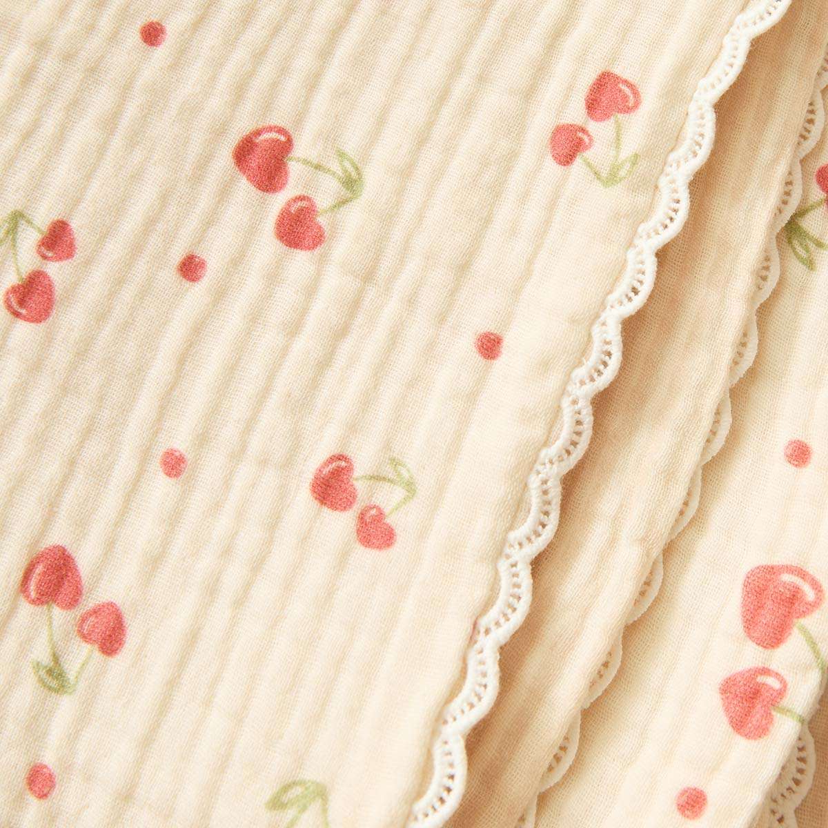 Organic Cotton Blanket - Cherry Heart