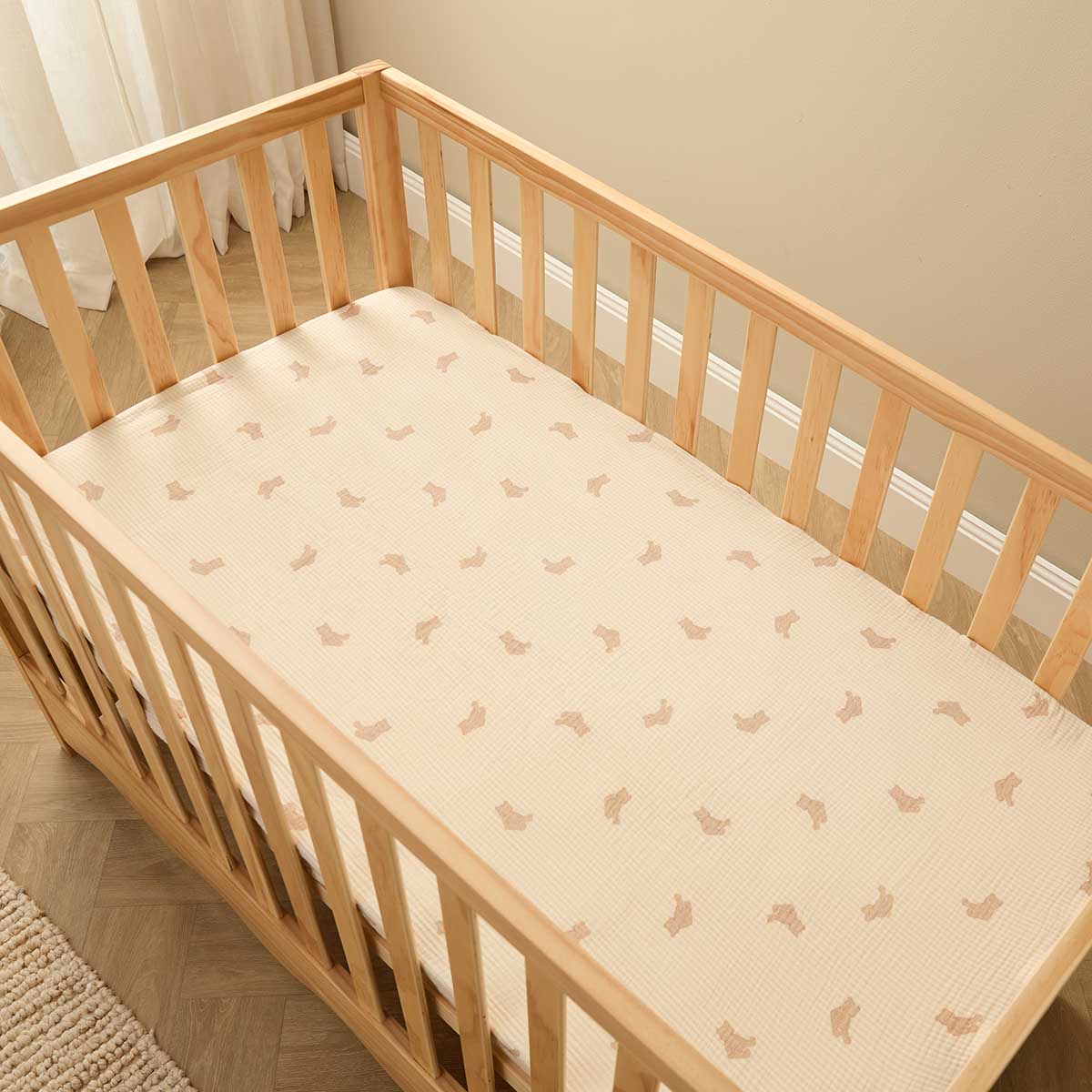 Organic Cotton Cot Sheet - Teddy