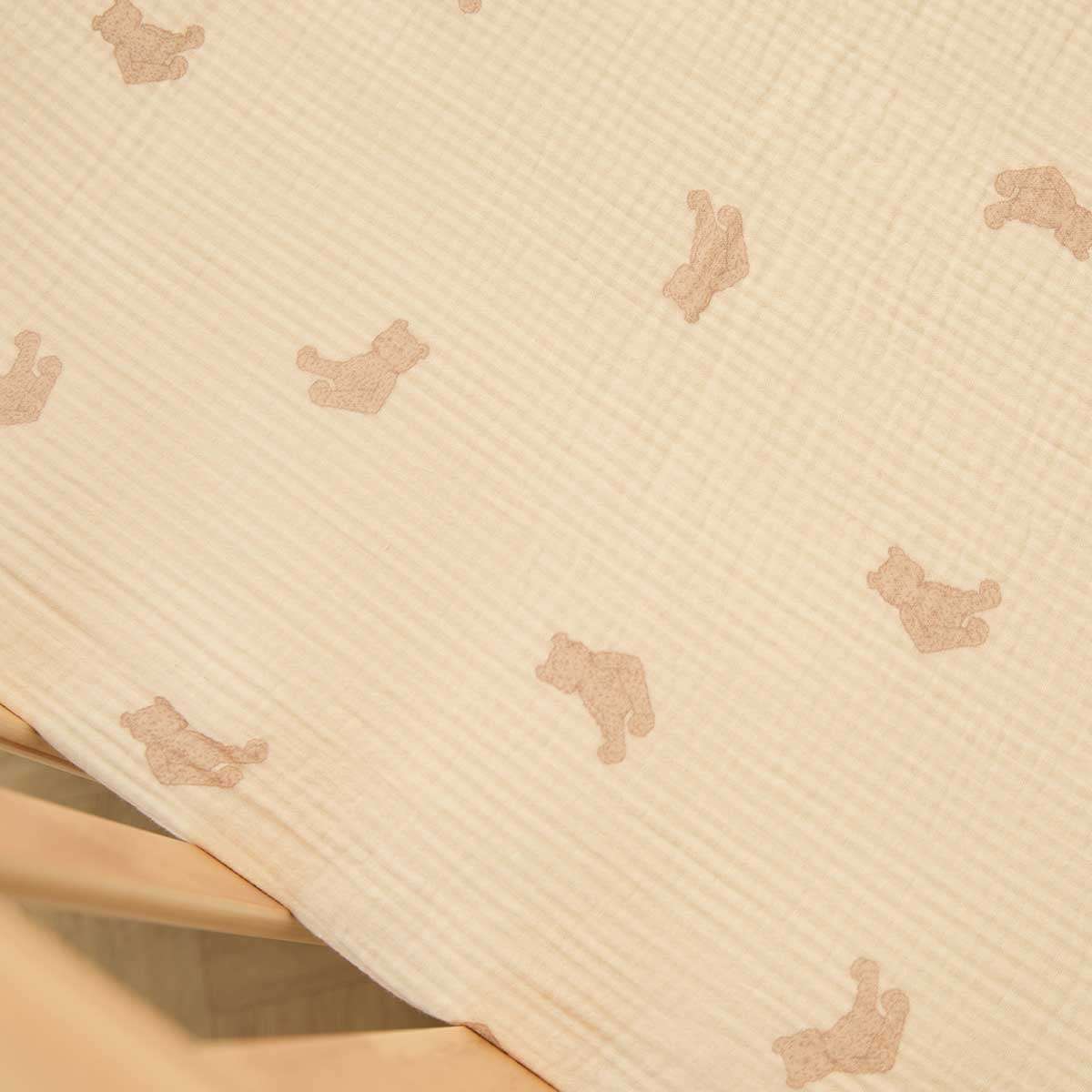 Organic Cotton Cot Sheet - Teddy