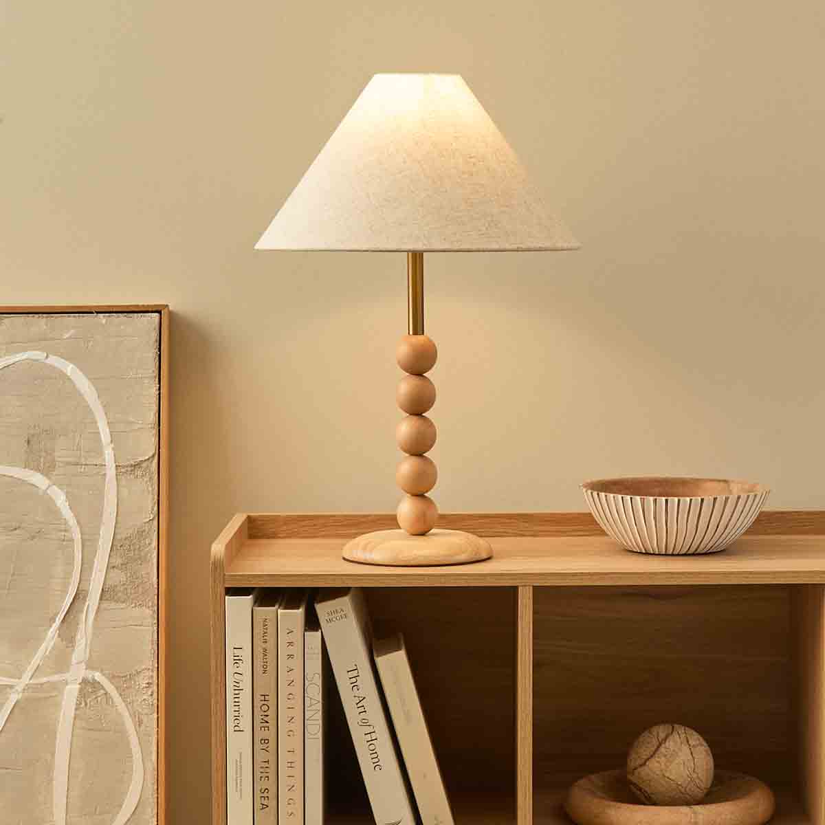 Skyla Sphere Wooden Ball Table Lamp