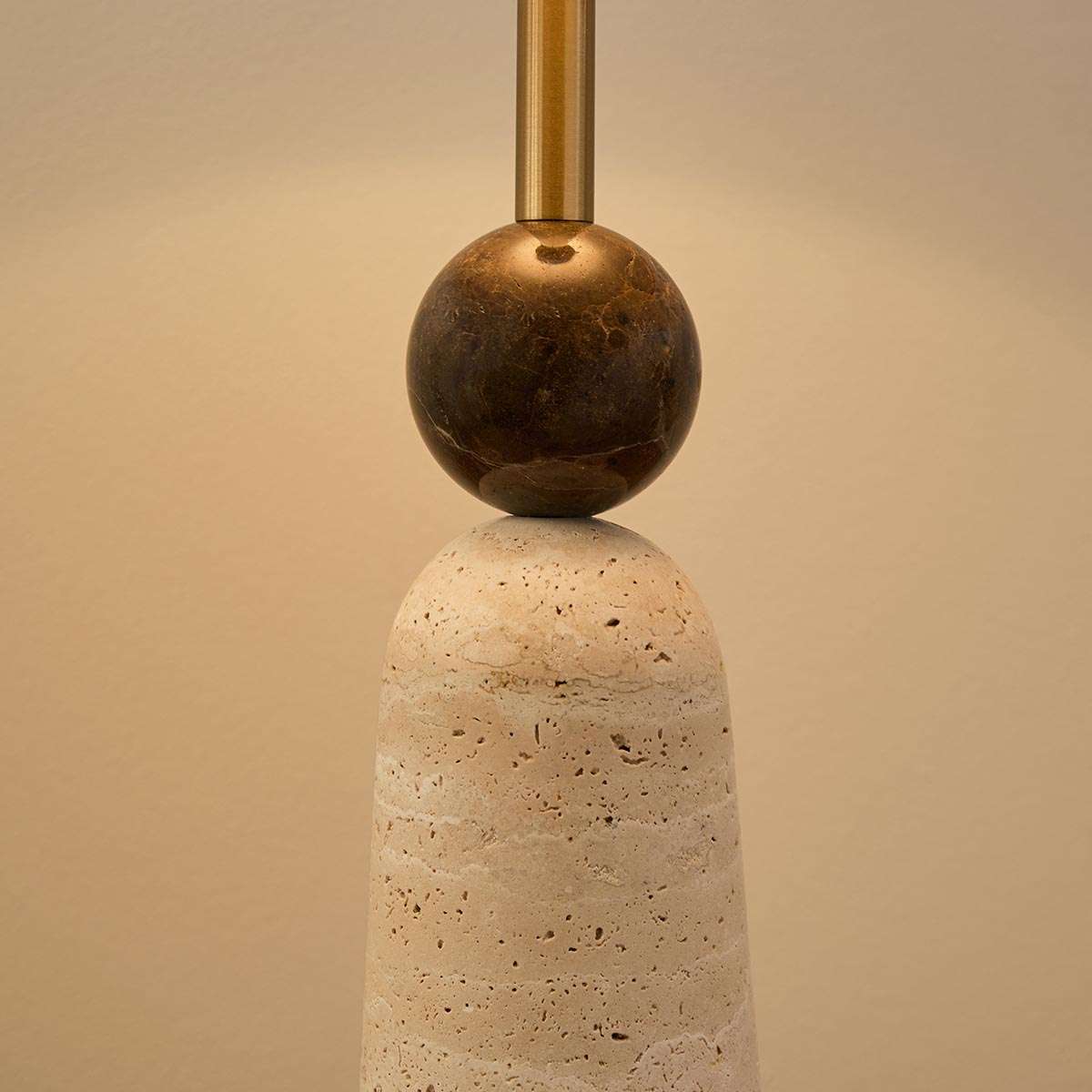 Travertine and Marble Table Lamp
